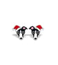 Christmas Whippet Stud Earrings - Handpainted - Dog Earrings