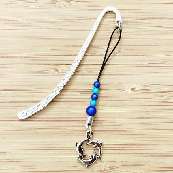 Dolphin Bookmark. Metal Bookmark. Dolphins. Ocean Bookmark.