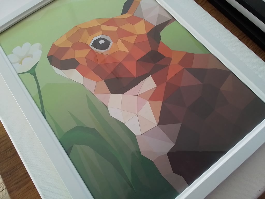 Rabbit paper mosaic picture. A4 framed picture. Ref 354