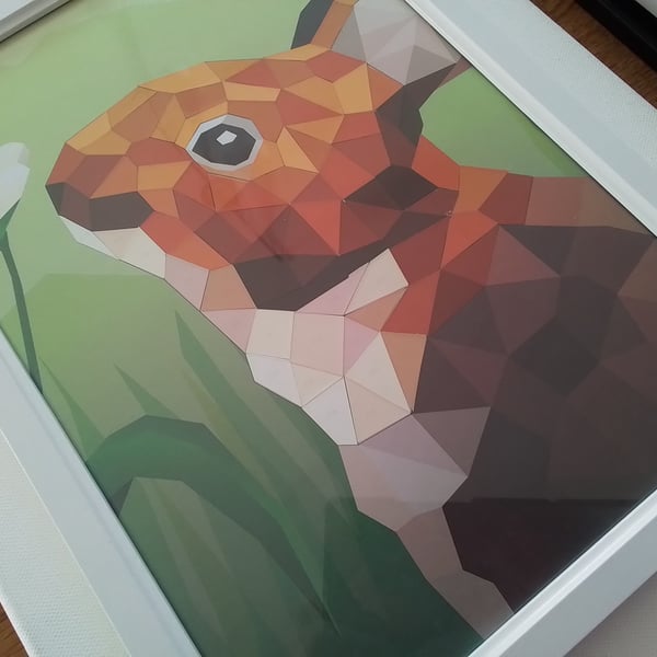 Rabbit paper mosaic picture. A4 framed picture. Ref 354