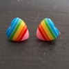 Rainbow heart earrings 