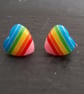 Rainbow heart earrings 