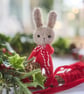 Christmas Bunny ornament, mini rabbit doll - Image 3