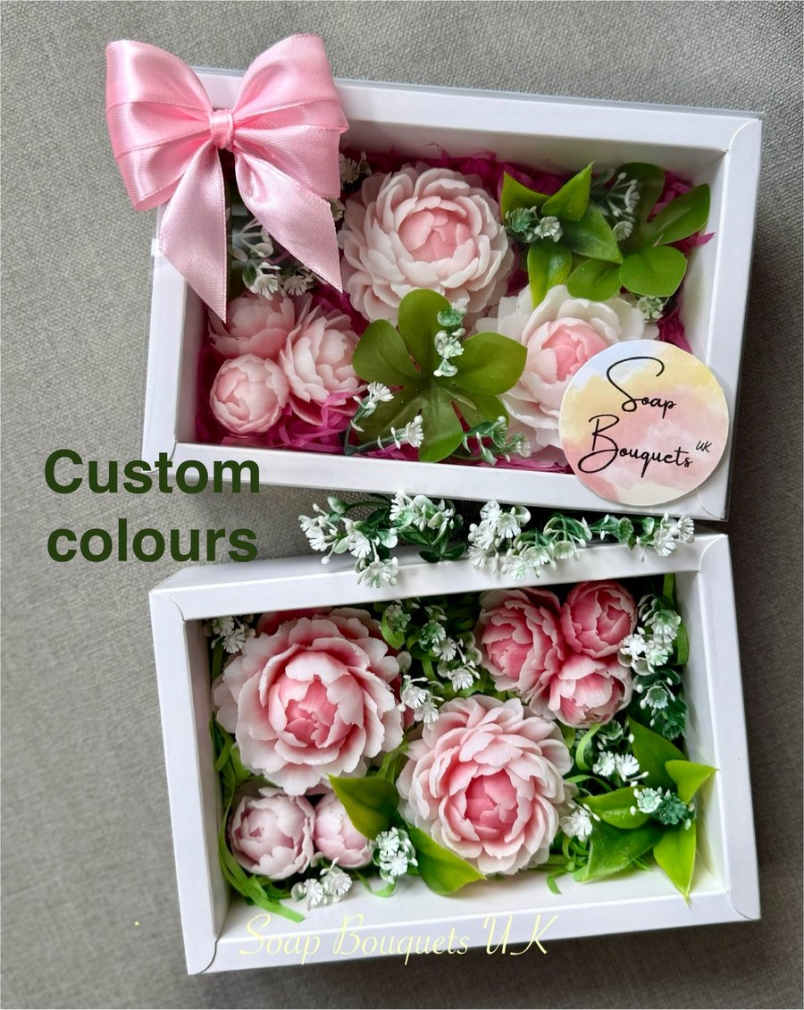 Vegan Soap Gift Set - Peony Soap Flowers, Mother’s Day Gift, Birthday Gift