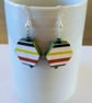 Striped hexagon wood earrings - Image 3