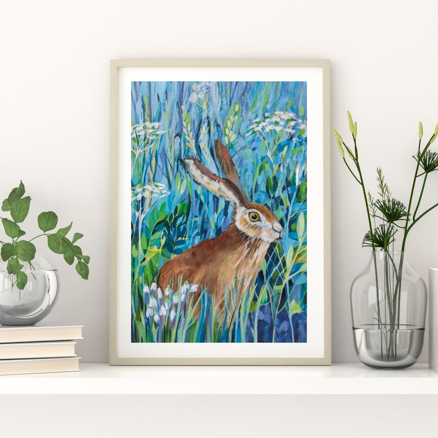 Hare Art Print -  Meadow Hare 