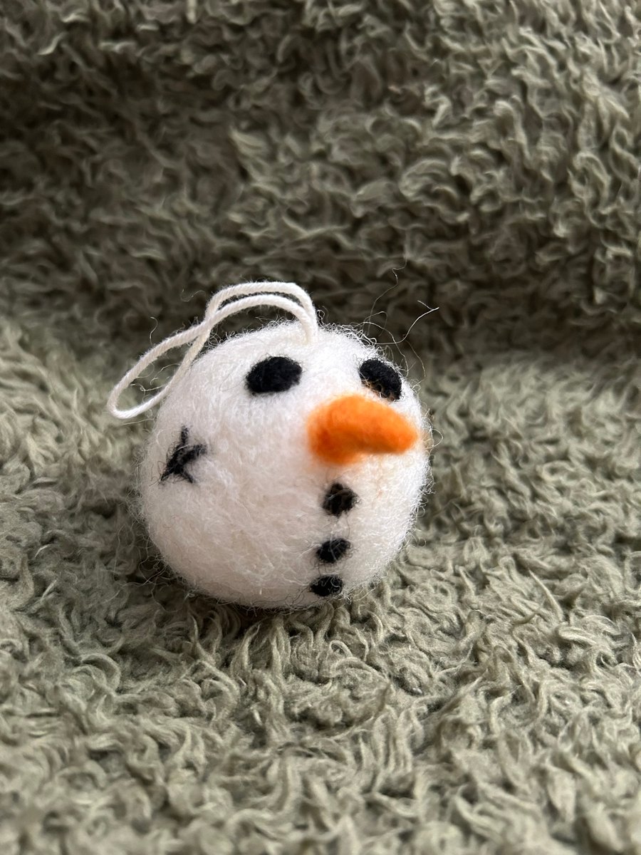 Christmas Snowman Needle Felted Decoration