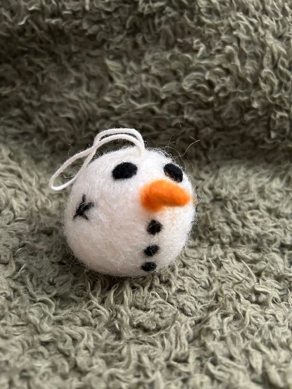 Christmas Snowman Needle Felted Decoration