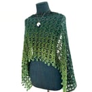 Handmade Rectangular Crochet Wrap in Green