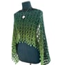 Handmade Rectangular Crochet Wrap in Green