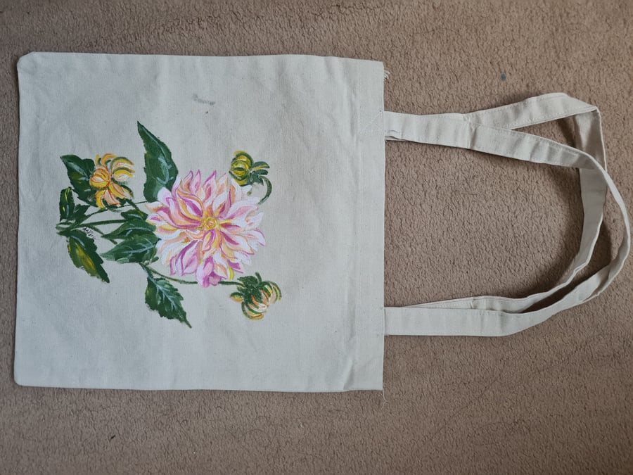 Hand Painted Hand Sewn Tote Bag 