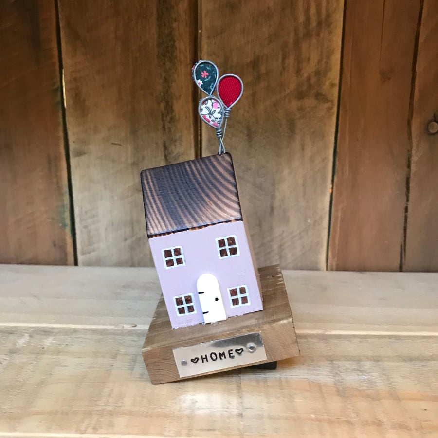 Wooden Balloon House Gift 