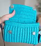 Turquoise Dream - Turquoise Blue Crochet Clutch Bag with Decorative Tassel - Image 2