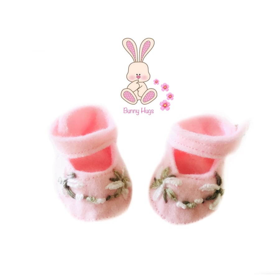 Pink embroidered shoes - reserved for Ali