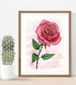 Original Watercolour Painting of a Red Rose, A4 Art - Image 4