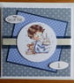 First Birthday Card - Little Boy With Cake - Image 1