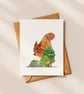 Red Squirrel, A6 giclée greetings card with recycled brown envelope