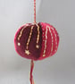 Beaded Red Velvet Hanging Bauble - Image 4
