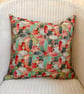 Scatter Cushion with Pad: Tapestry Abstract design Duck Egg Blue reverse 17" - Image 3
