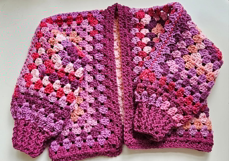 Childs hexi granny crop cardigan 