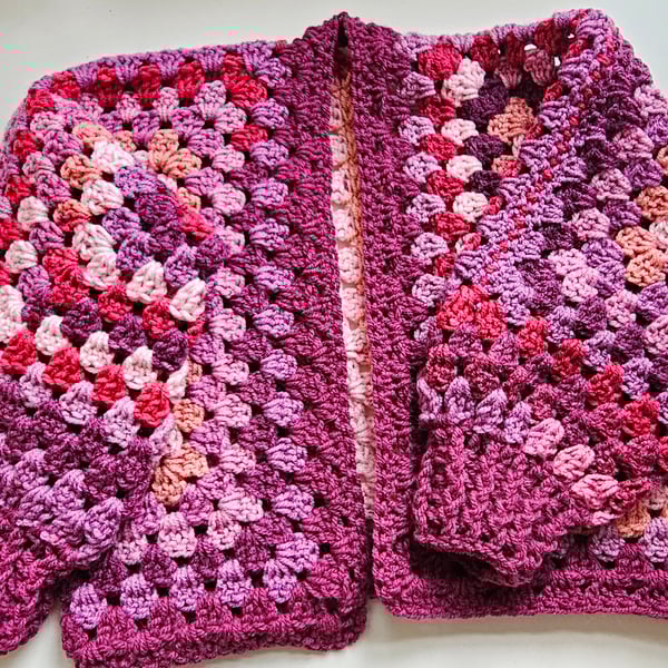 Childs hexi granny crop cardigan 