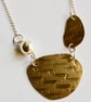 Brass and Silver  Abstract Necklace