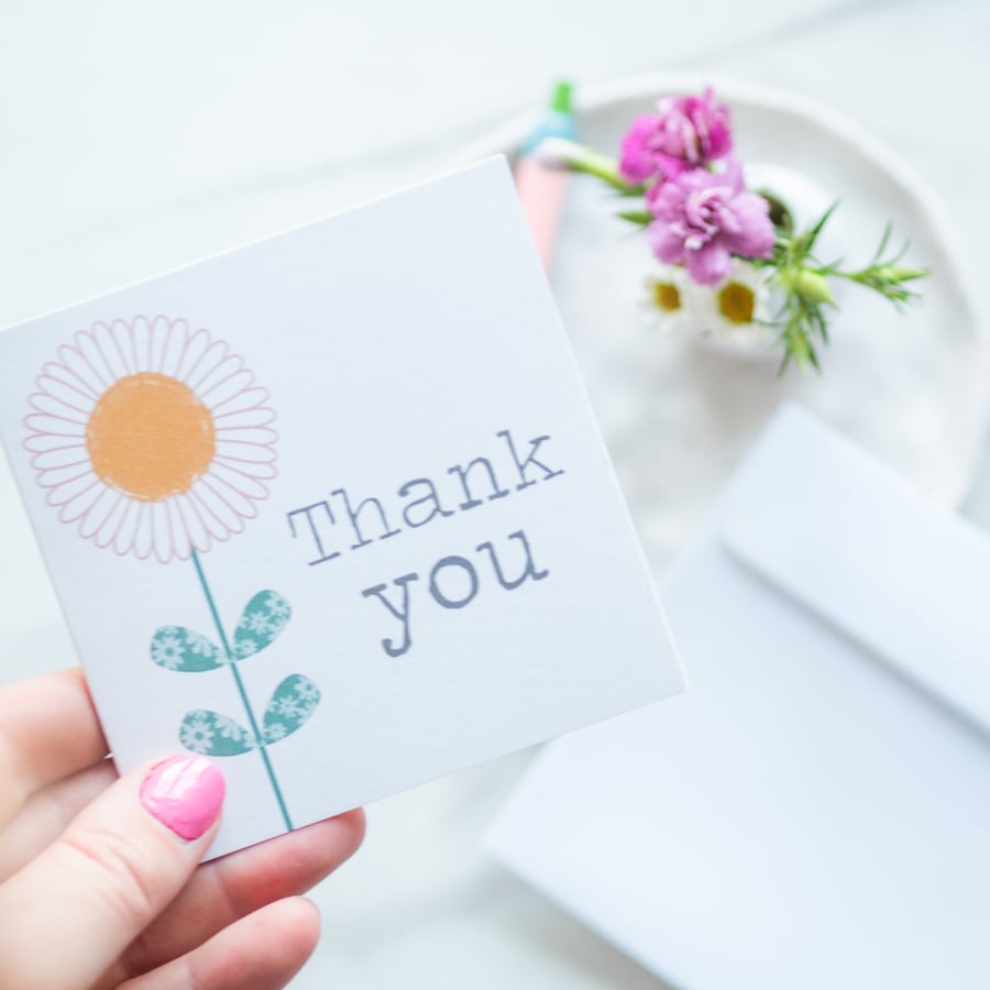 Thank You Card - Daisy Seeds - Greetings Card