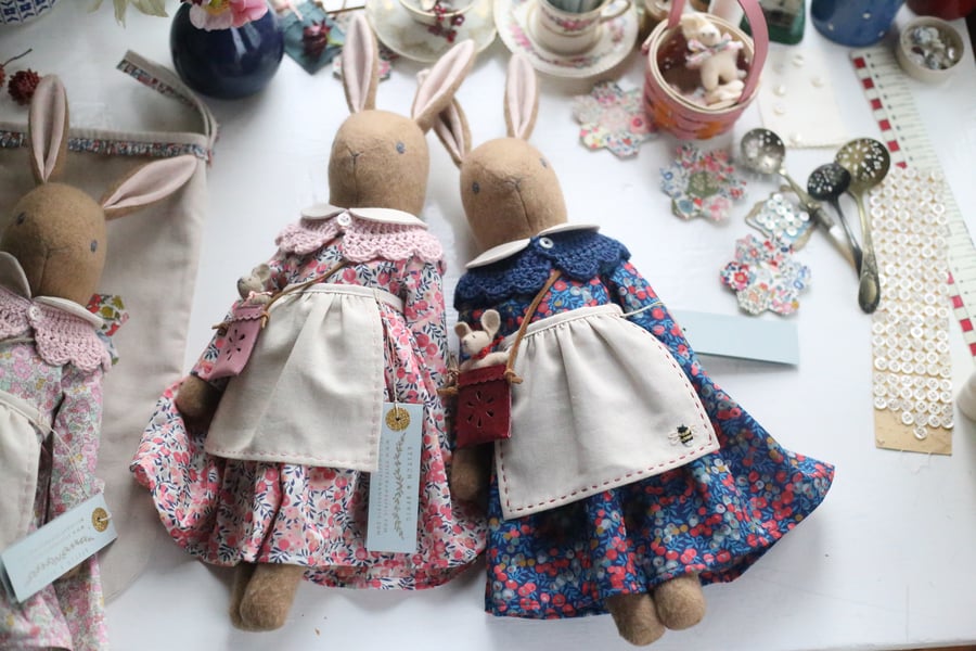 Reserved listing for Elizabeth Heirloom Liberty Bunny - Wiltshire Navy 