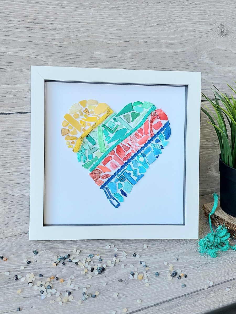 Beach plastic multi coloured heart