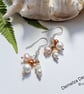 Huggie Cluster Pearls & Ethiopian Wello Opal Sterling Silver Earrings  - Image 5