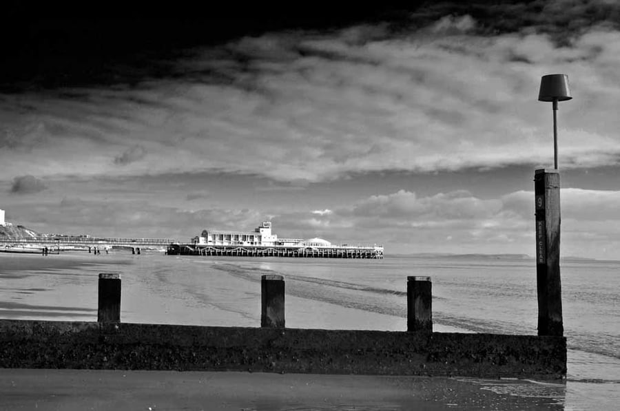 Bournemouth Pier And Beach Dorset England UK 18"X12" Print