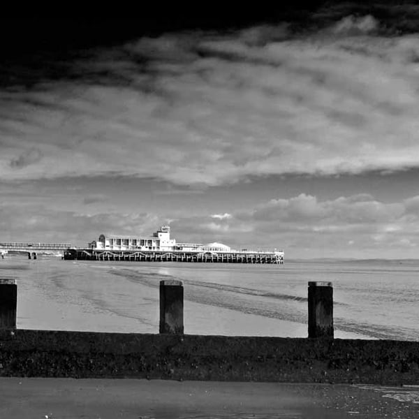 Bournemouth Pier And Beach Dorset England UK 18"X12" Print