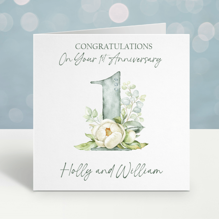 Handmade Personalised 1st Wedding Anniversary Card