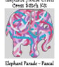 Elephant Parade Cross Stitch Kit Pascal Size Approx 7" x 7"  14 Count Aida