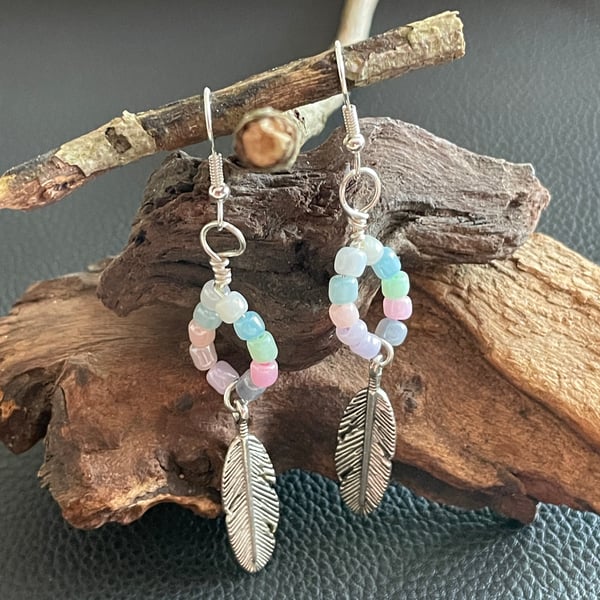 Pastel Feather Earrings