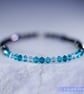 Swarovski and Hematite stretch beaded bracelet turquoise black - Image 7