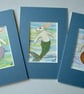Merbunny Mermaid Bunny Rabbit ACEO original miniature painting in mount - Image 4