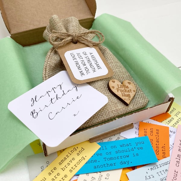 Strength Keepsake Quote Bag, 40 Quotes, Pick Me Up Wellness Sentimental Present