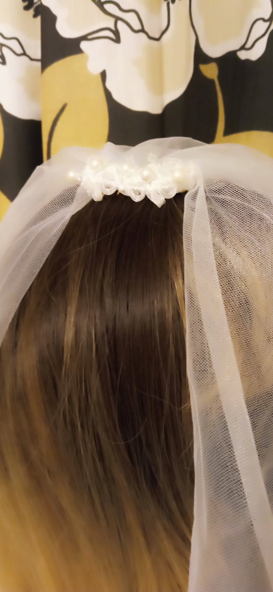 Hand finished wedding veil 