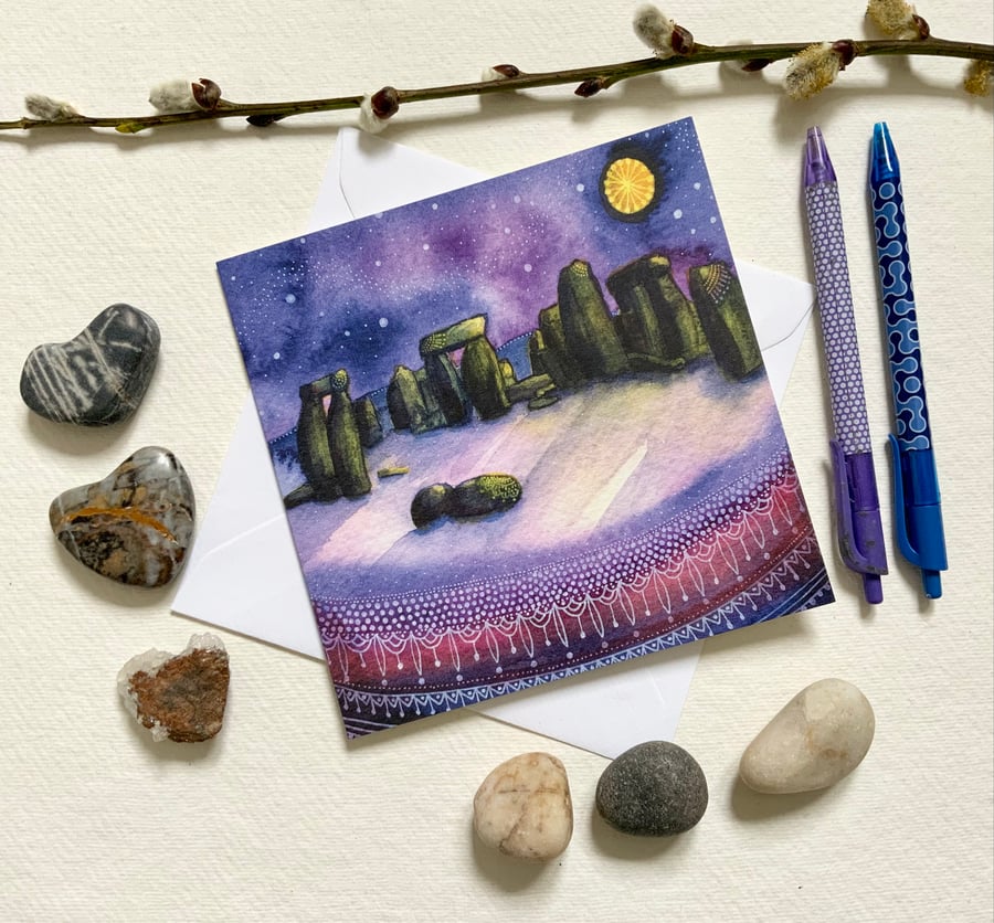 Stonehenge, blank greetings card