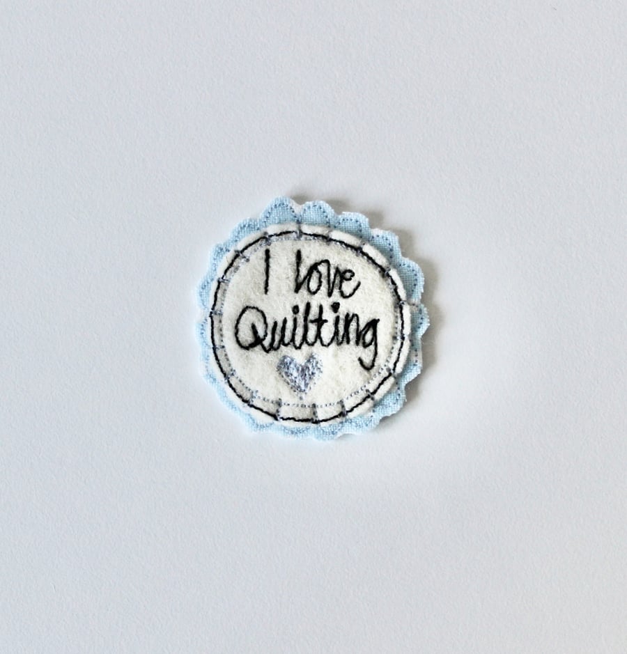 'I love Quilting' - Handmade Magnet