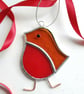 Stained Glass Christmas Decoration - Robin - Image 3
