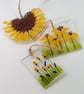 Fused Glass Sunflower Suncatcher: Handmade Garden & Patio Decor - Image 7