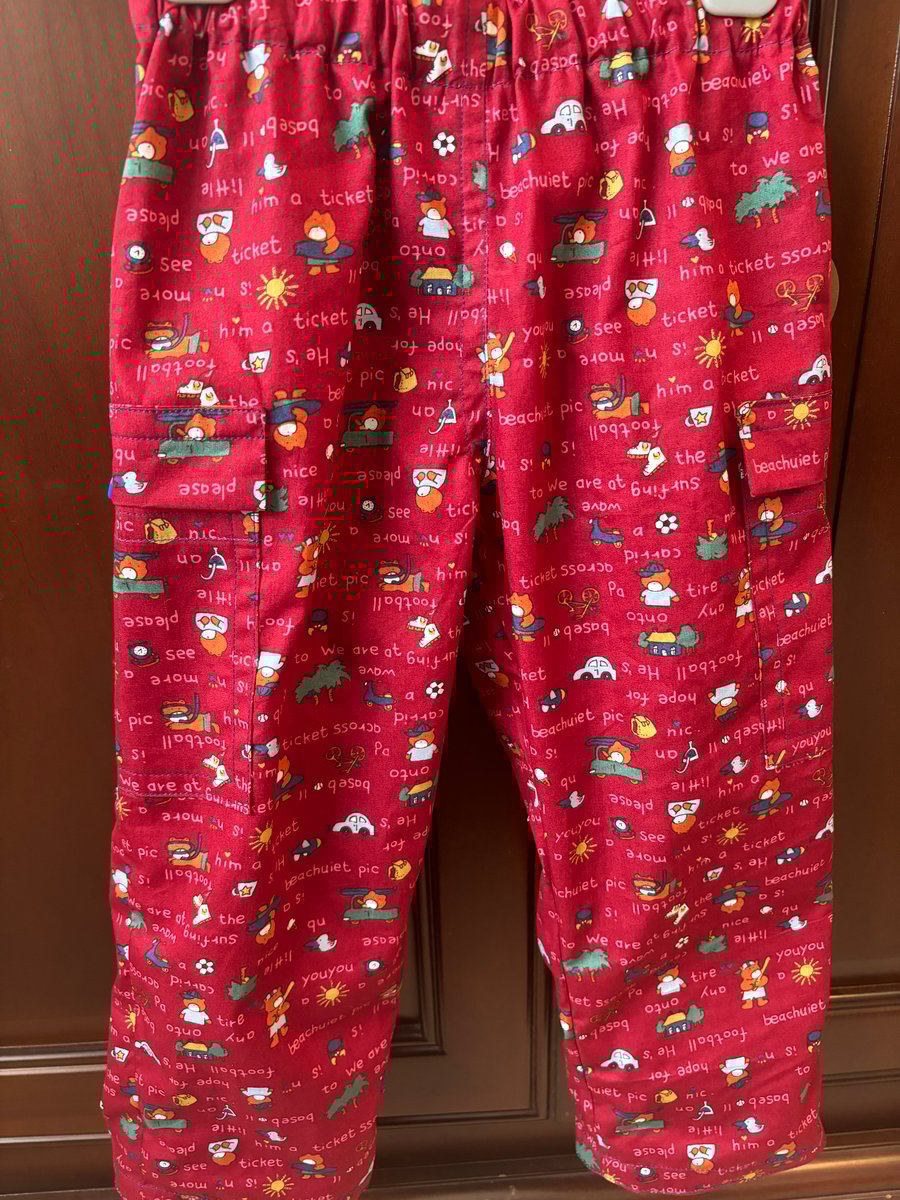 Deep Red Children’s Cargo Trousers 