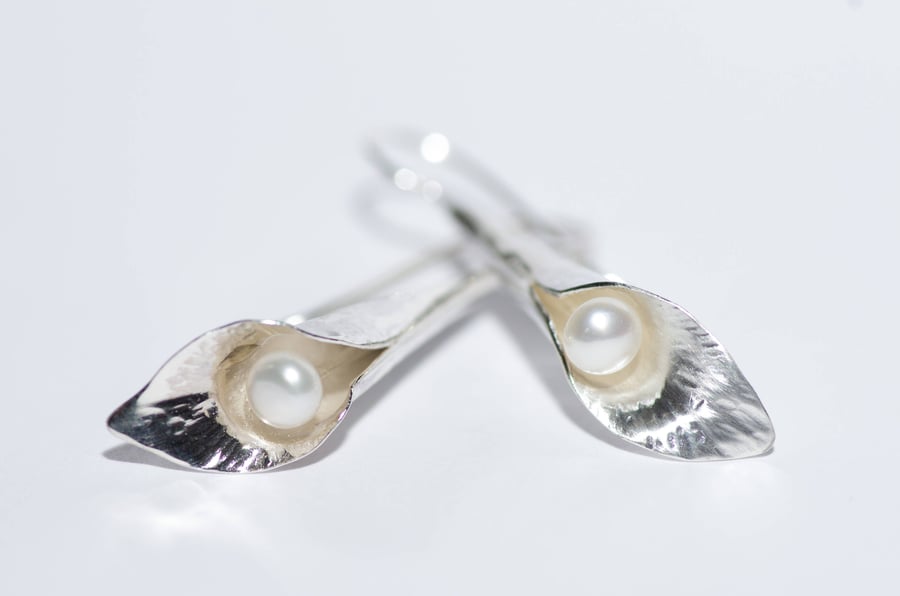 Calla Lily Earrings Sterling Silver
