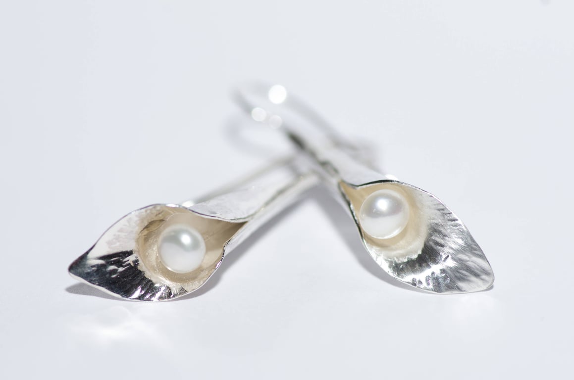 Calla Lily Earrings Sterling Silver