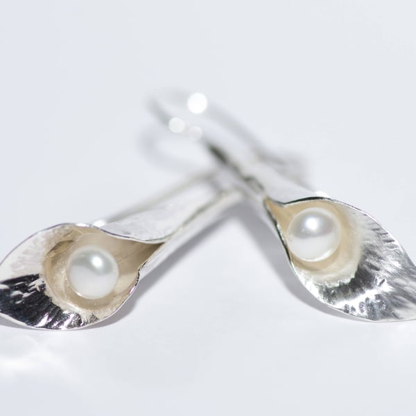 Calla Lily Earrings Sterling Silver