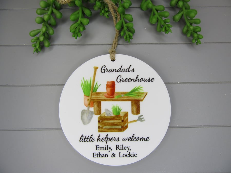 Personalised Grandad's Greenhouse Sign, Father's Day Gift, Grandad's Shed 