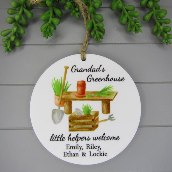 Personalised Grandad's Greenhouse Sign, Father's Day Gift, Grandad's Shed 
