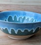 Mid-sized Scandi blue swirl speckled clay bowl